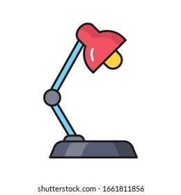 Vektorillustration einer Lampe - Flachfarbsymbol 