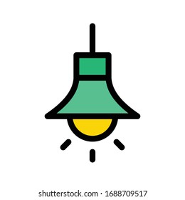 lamp vector flat color icon 