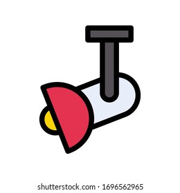 lamp vector flat color icon 