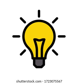 lamp vector flat color icon 