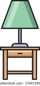 lamp vector flat color icon 