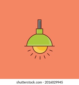 Lampenvektorflachfarbensymbol