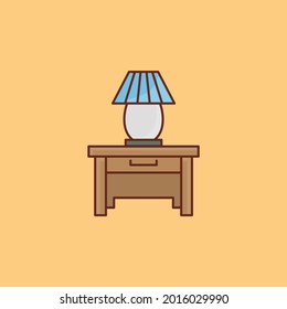 lamp vector flat color icon