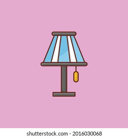 lamp vector flat color icon