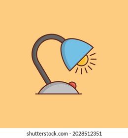 lamp vector flat color icon