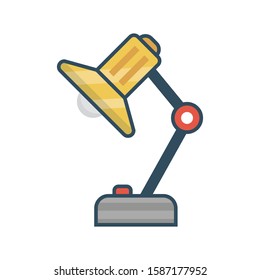 lamp vector flat color line icon 