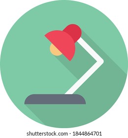 lamp vector flat colour icon 