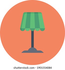 lamp vector flat colour icon