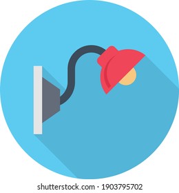 lamp vector flat colour icon