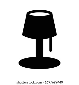 icono plano de glifo vectorial de lámpara 