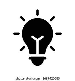 icono plano de glifo vectorial de lámpara 