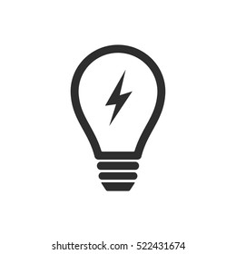 Lamp vector icon. Black illustration isolated on white background for graphic and web design.