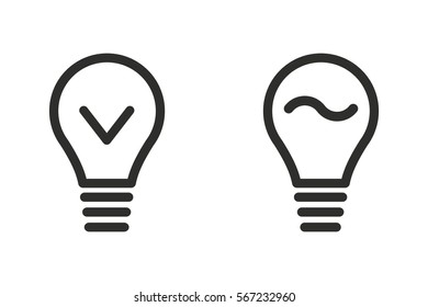 Lamp vector icon. Black illustration isolated on white background for graphic and web design.