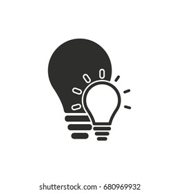 Lamp vector icon. Black illustration isolated on white background for graphic and web design.