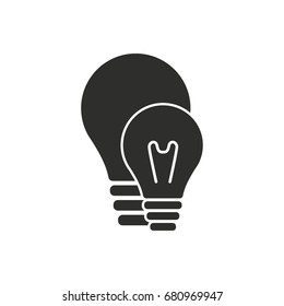 Lamp vector icon. Black illustration isolated on white background for graphic and web design.