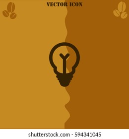 Lamp vector  icon. Coffee symbol background.