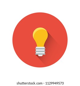 Lamp, vector icon.  Vector illustration.Energy and idea symbol.)
