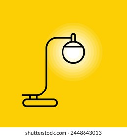 Lamp vector icon. Vector lamp. Light bulb logo vector. Bright table lamp. Electric lamp. Home lighting vector. Cozy bright.