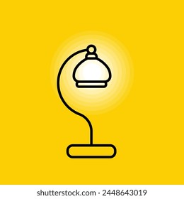 Lamp vector icon. Vector lamp. Light bulb logo vector. Bright table lamp. Electric lamp. Home lighting vector. Cozy bright.