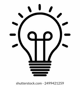 Lamp Vector Icon. Line Lamp illustrastion. Idea icon vector.