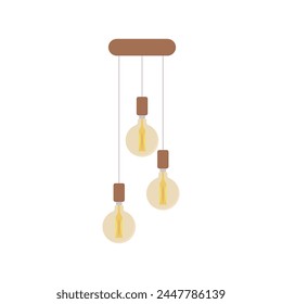 Lamp vector icon. Loft style hanging chandeliers. Simple colored light bulbs. Bright lights logo. A symbol of light. Vector illustration.