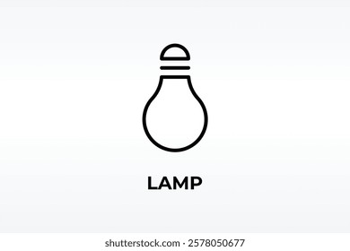 Lamp Vector, Icon Or Logo Sign Isolated Symbol Illustration