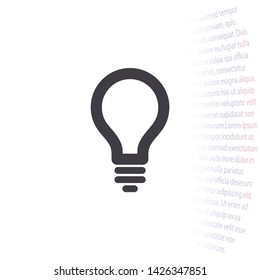 Lamp Vector icon . Lorem Ipsum Illustration design
