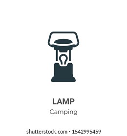 Lamp vector icon on white background. Flat vector lamp icon symbol sign from modern camping collection for mobile concept and web apps design.