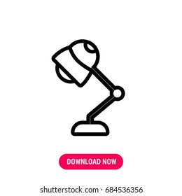 Lamp vector icon, The outlined symbol of table lamp. Simple, modern flat vector illustration for mobile app, website or desktop app 