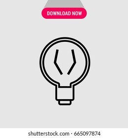 Lamp vector icon, Round electric lamp symbol. Simple, modern flat vector illustration for mobile app, website or desktop app  