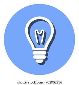 Lamp vector icon with shadow. Illustration isolated for graphic and web design.