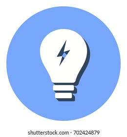 Lamp vector icon with shadow. Illustration isolated for graphic and web design.