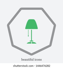 A lamp vector icon. A sign of a lamp. A symbol of light and a lamp.