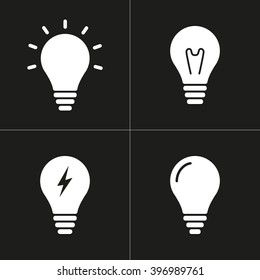 Lamp   vector icon. White illustration isolated on black background for graphic and web design.