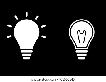 Lamp   vector icon. White illustration isolated on black background for graphic and web design.