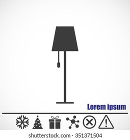 lamp vector icon.Bonus icons: snowflake, Christmas tree,gift,molecule,delete icon and Hazard warning attention sign.