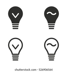 Lamp vector icons set. Illustration isolated for graphic and web design.