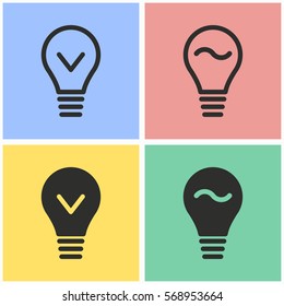 Lamp vector icons set. Illustration isolated for graphic and web design.