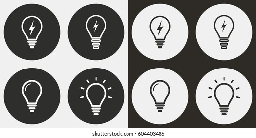 Lamp vector icons set. Illustration isolated for graphic and web design.