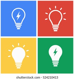 Lamp vector icons set. White illustration isolated for graphic and web design.