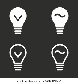 Lamp vector icons set. White illustration isolated for graphic and web design.