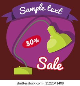 Lamp Vector illustration isolated on background.