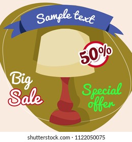 Lamp Vector illustration isolated on background.