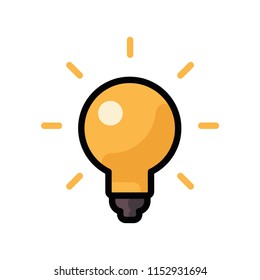 Lamp vector illustration, lightbulb icon, symbol of brilliant idea, solution