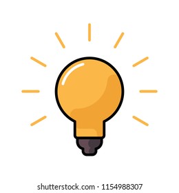 Lamp vector illustration, lightbulb icon, symbol of brilliant idea, solution