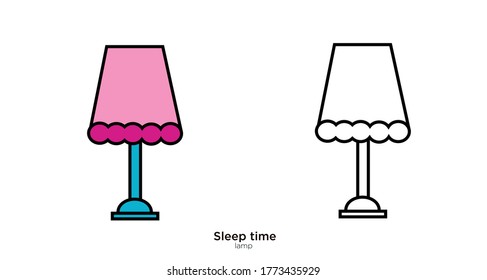 Lamp vector illustration lineal color and filled design