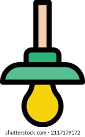 ilustración del vector lámpara en un fondo transparente. Símbolos de calidad premium. Icono vectorial de trazo para el concepto y diseño gráfico.