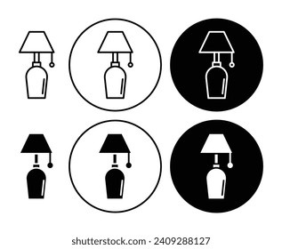 Lamp vector illustration set. Home decor lamp sign suitable for apps and websites UI design style.