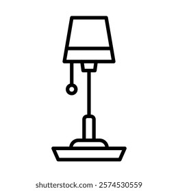 Lamp Vector Line Icon Design