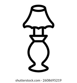 Lamp Vector Line Icon Design